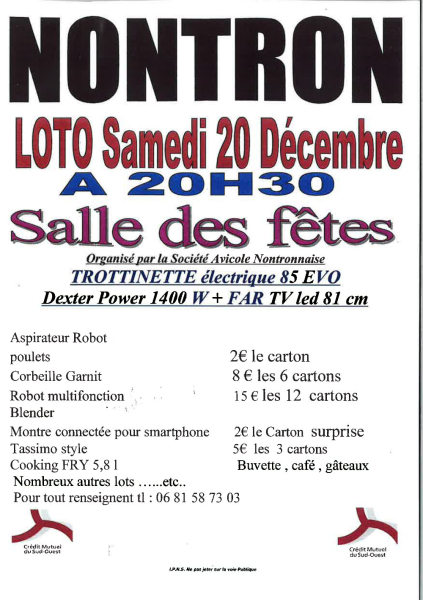 Loto avicole 20 decembre 2025