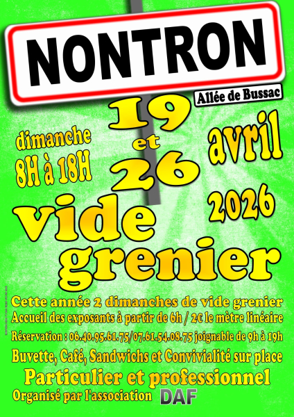 Vide greniers 19 et 26 avril 2026